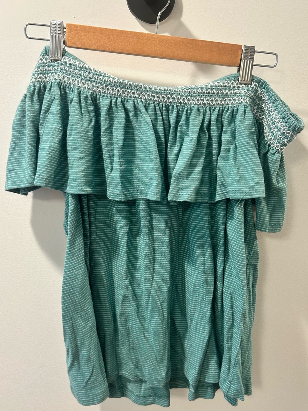 Dalia Teal Off-Shoulder Ruffle Top - Picture 2 of 3